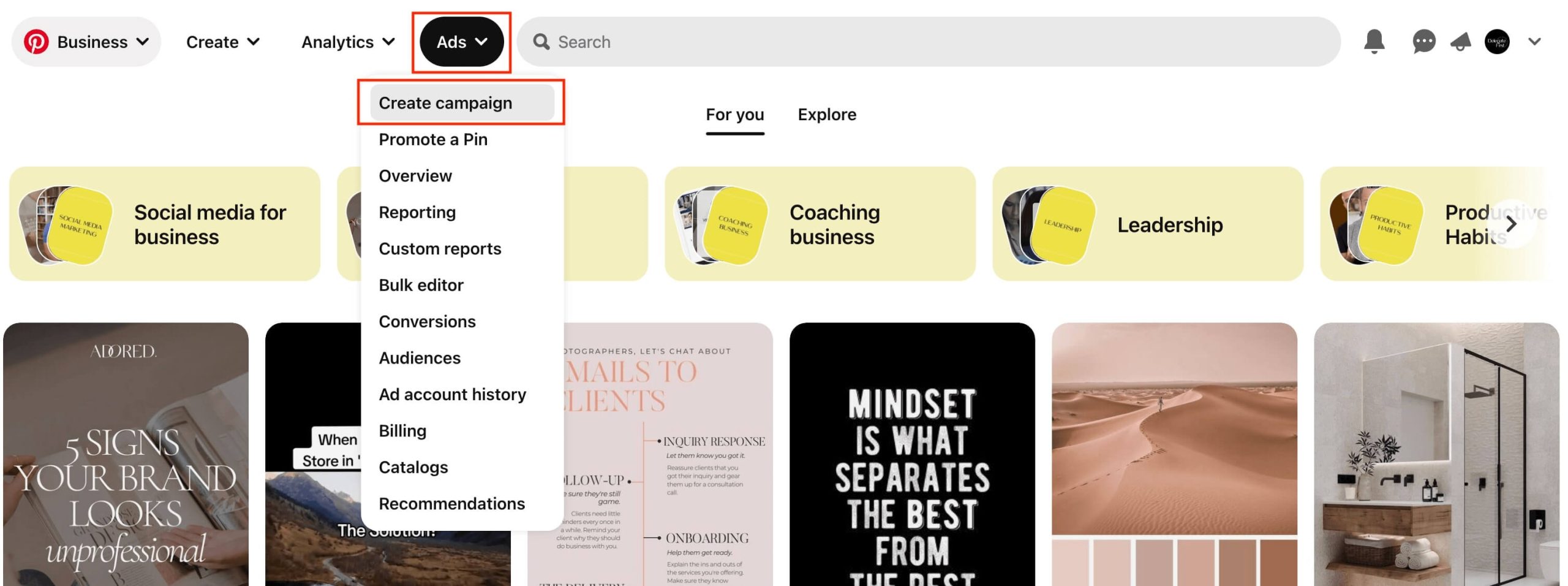 The pinterest ads feature as a pinterest keyword tool.